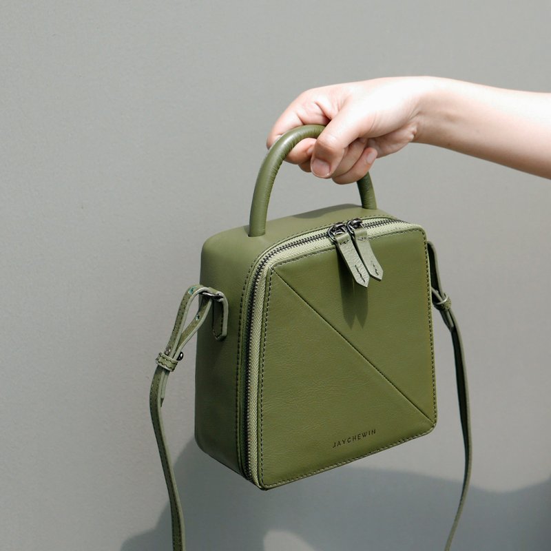 Butter Crossbody Bag in Olive Green - Messenger Bags & Sling Bags - Genuine Leather Green