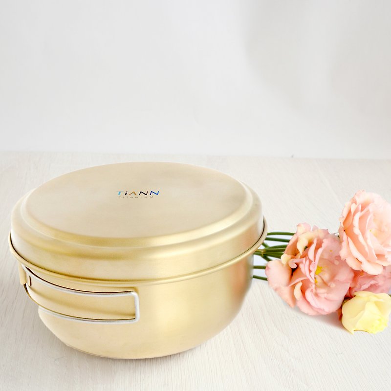 TiBowl Titanium Bowl with Cover (L) - Lunch Boxes - Other Metals Gold