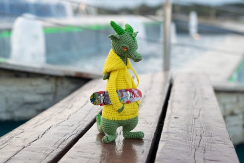WorldCrochetedToys 青龍娃娃新年禮物可愛毛絨玩具, 玩偶娃娃人形, 手工玩具