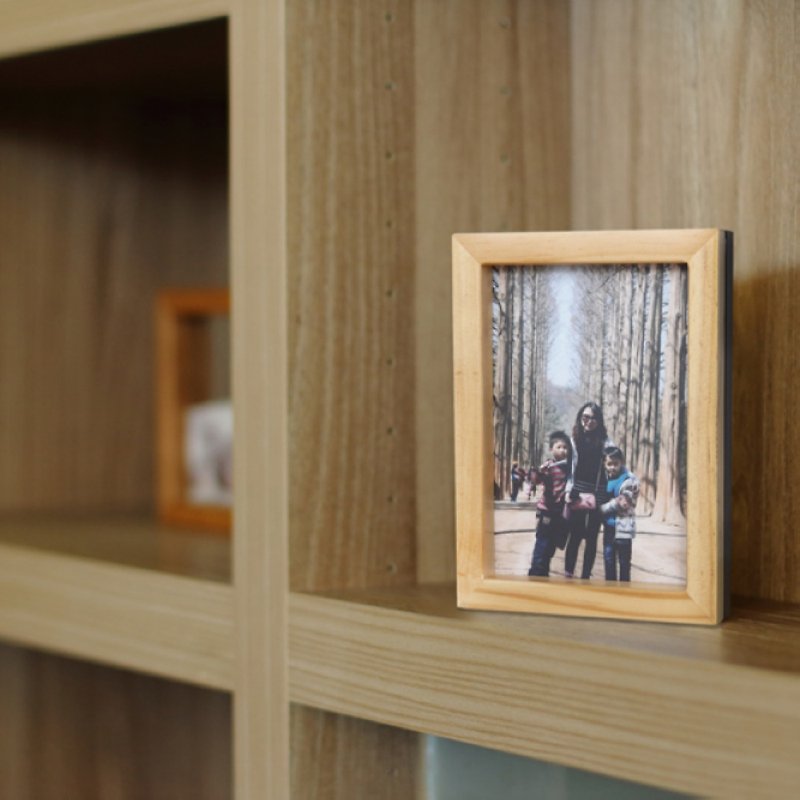 現貨 木磁兩用相框 5x7 雙面 木質相框 創意相框 交換禮物 - 相框/畫框 - 木頭 咖啡色