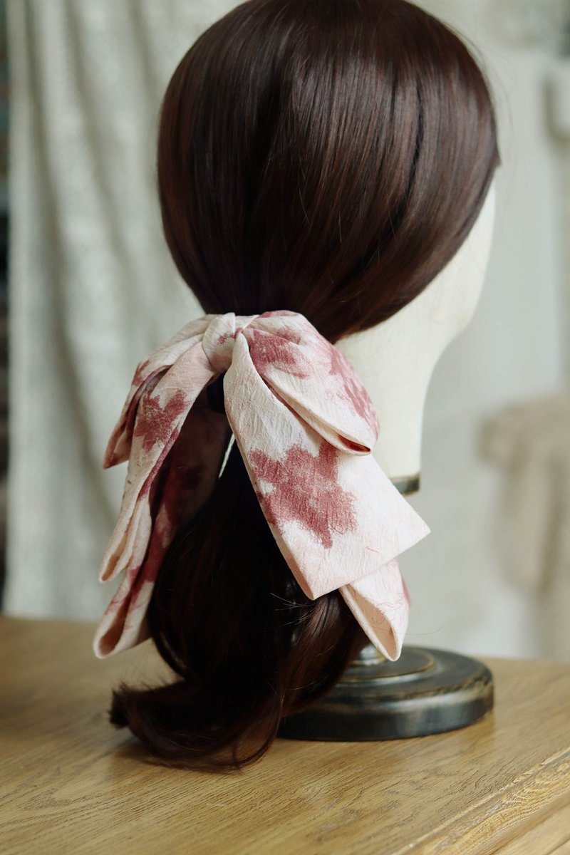 Handmade two-color oversized bow hair clip headdress - Hair Accessories - Other Materials 