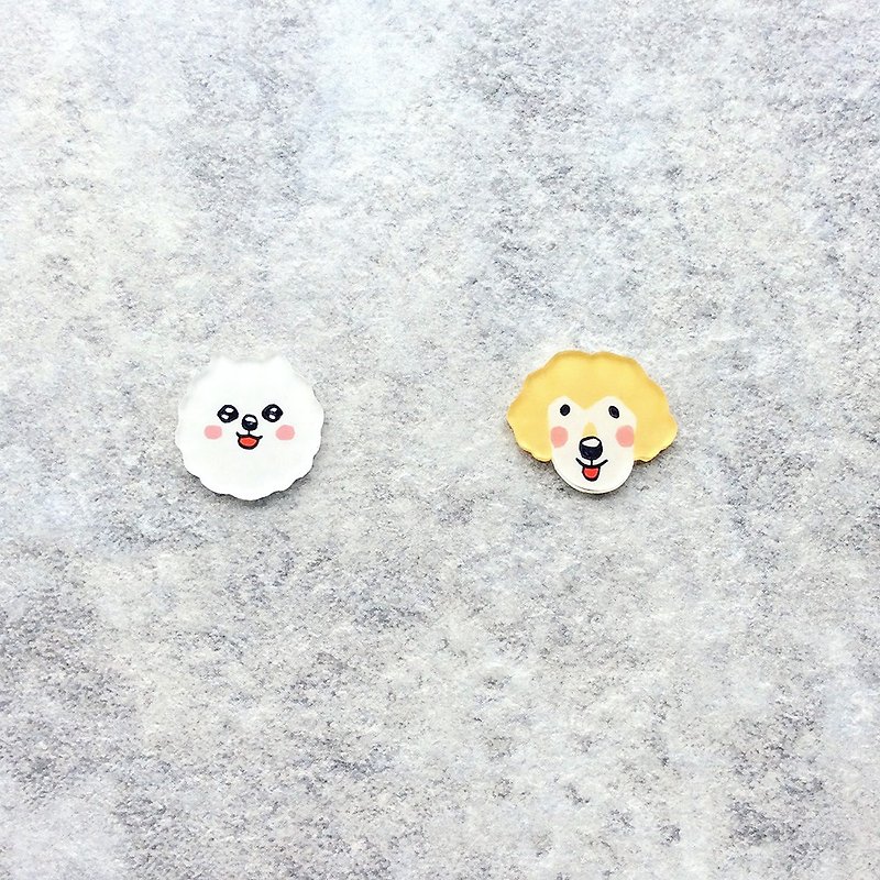 Pista mound hand-painted earrings/animal-Bome+gold - Earrings & Clip-ons - Resin Gold