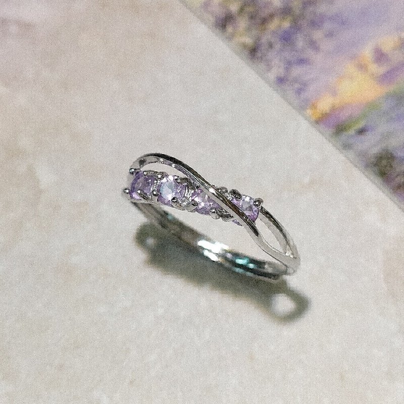 Le Bonheur Amethyst Ring Opening Adjustable (Valentine's Day Birthday Gift) - แหวนทั่วไป - เครื่องประดับพลอย สีม่วง