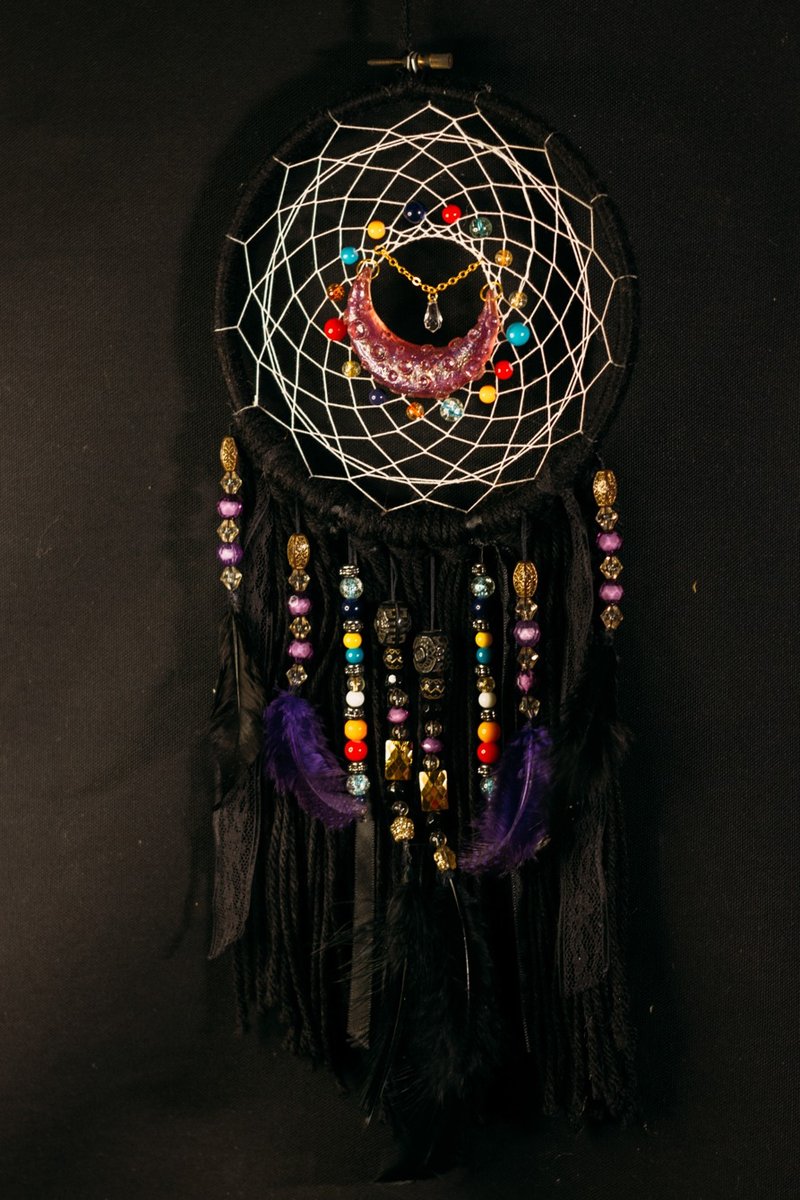Handmade Dreamcatcher - 【Dark Night】 - ของวางตกแต่ง - วัสดุอื่นๆ สีดำ