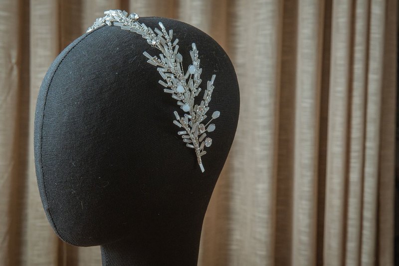 Original handmade bridal jewelry Swan Lake crystal headband - Hair Accessories - Other Materials 