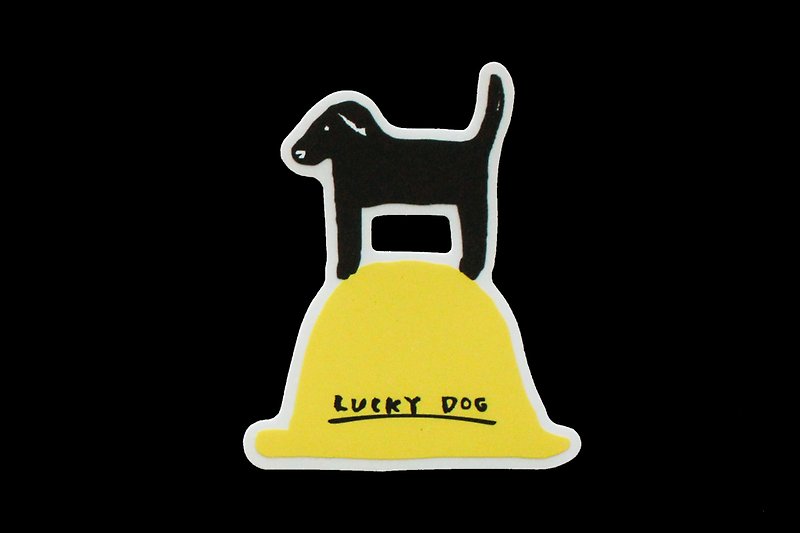 Lucky Animals_Black dog - Stickers - Other Materials Transparent