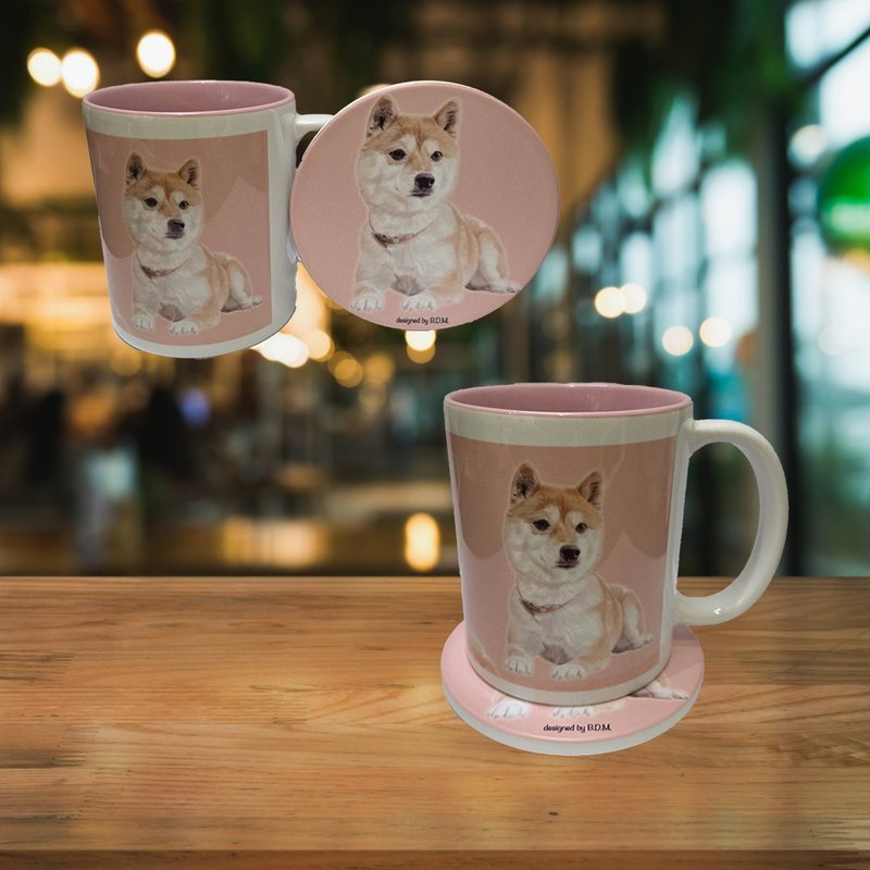 柴犬 陶瓷馬克杯 + 杯墊 | 禮品套裝 - 咖啡杯/馬克杯 - 陶 