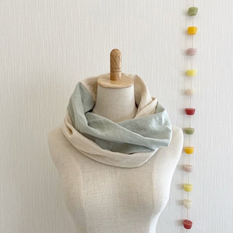 Double gauze fluffy dream feeling snood spring summer mint vanilla - ผ้าพันคอถัก - ผ้าฝ้าย/ผ้าลินิน หลากหลายสี
