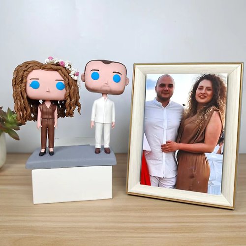 uDesign優湛 客製化3D人像公仔 訂製手工Funko Pop情侶父母夫妻結婚週年禮物