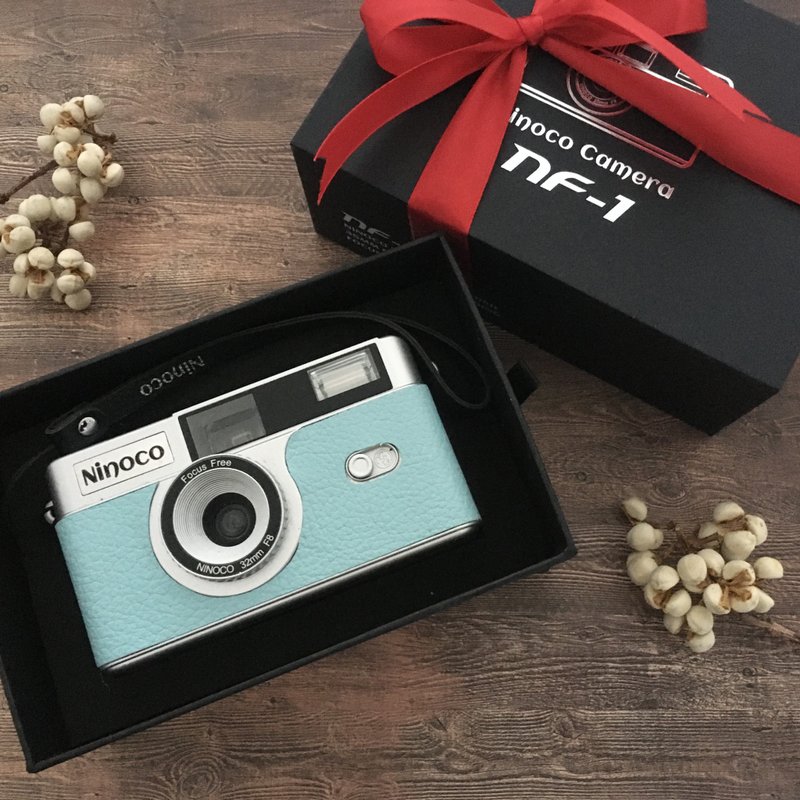 Point & Shoot  Brand new 35mm film camera with mint blue leather【26-N】 - Cameras - Other Metals Blue