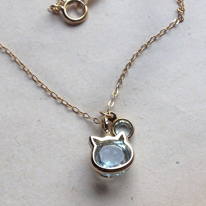 14kgf Jewelry Sky Blue Topaz AAA 2 Carat Necklace - Necklaces - Gemstone Blue