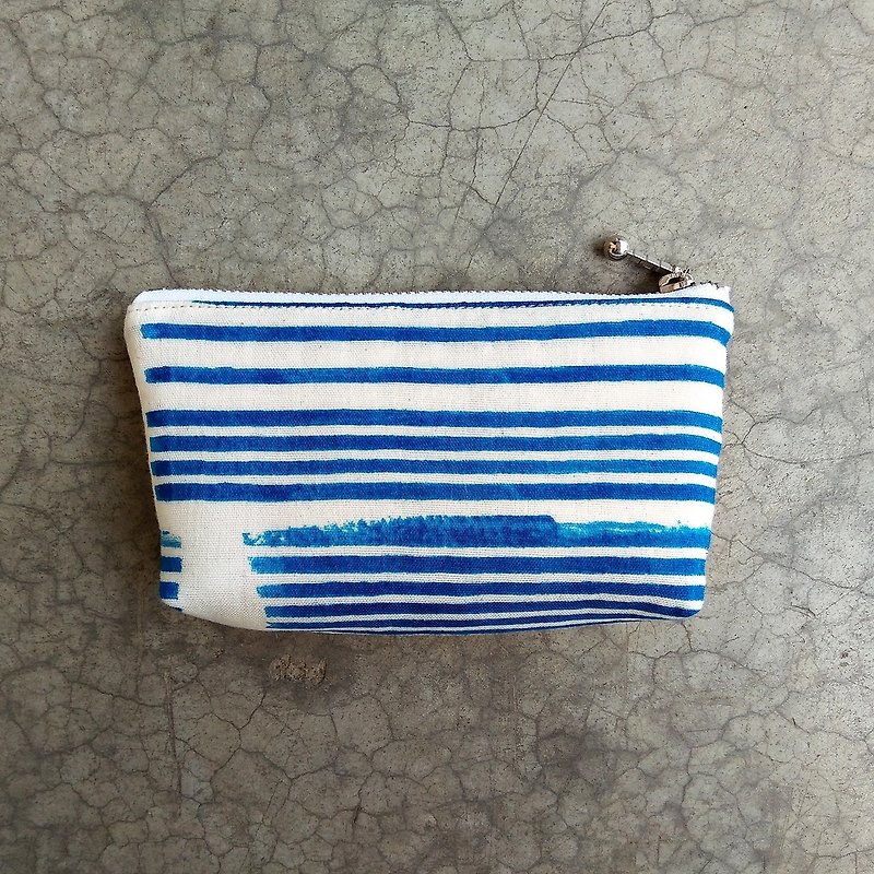 Feliz & Recap watercolor irregular striped purse / storage bag - Coin Purses - Cotton & Hemp Transparent