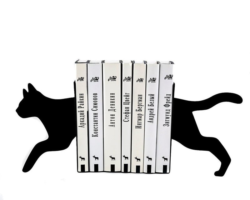 Metal Bookends // Running Cat // FREE SHIPPING WORLDWIDE // - 擺飾/家飾品 - 其他材質 黑色