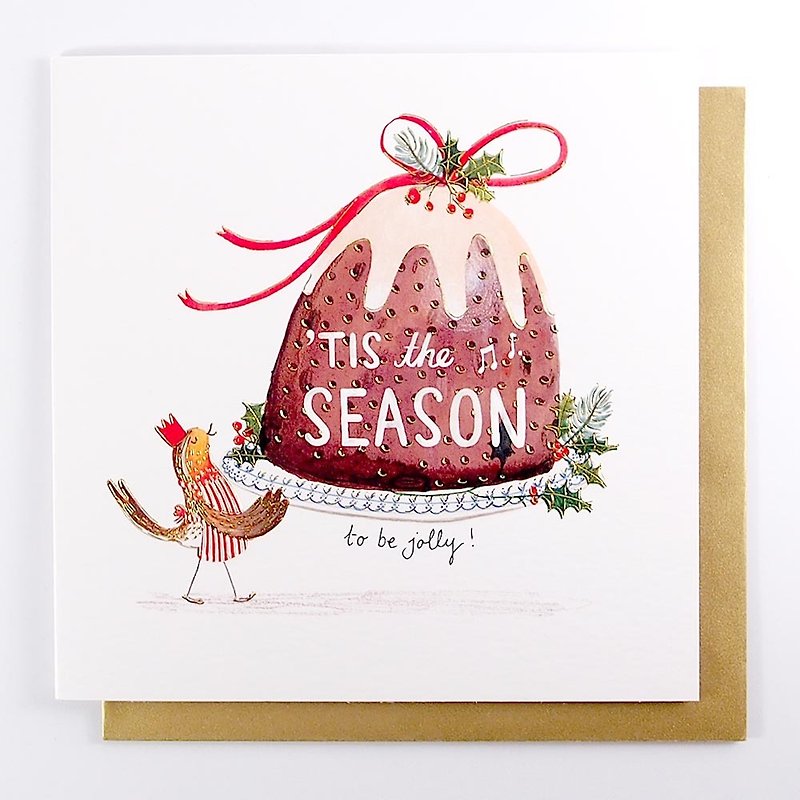 雀は個人的にクリスマスケーキクリスマスカードを作る[ペーパーローズカードクリスマスシリーズ] - カード・はがき - 紙 多色