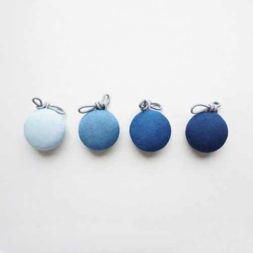 Spruce Artistry S.A x Blue Macaron 藍染藍色馬卡龍髮圈/吊飾