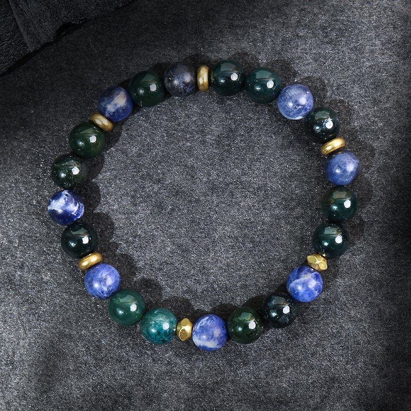 Gentleman's Secret | B13 Stone and Obsidian Bracelet - Bracelets - Gemstone Green