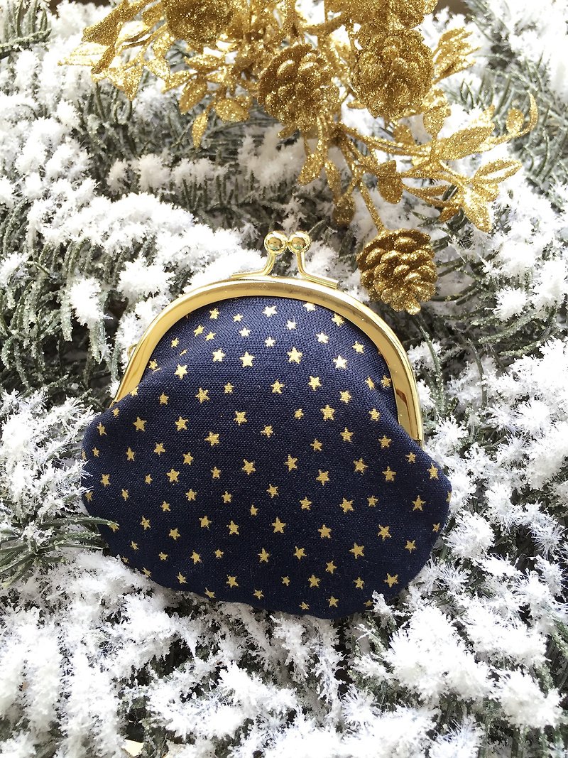 Starwish copper small mouth gold package - Coin Purses - Cotton & Hemp Blue