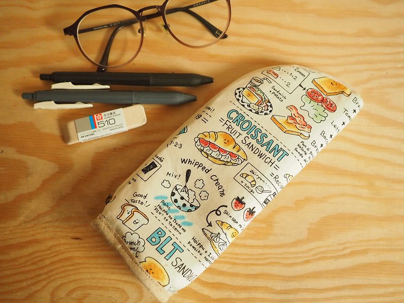 棉．麻 鉛筆盒/筆袋 多色 - 英國製作  可愛食物卡通直立式筆袋 眼鏡袋 餐具袋 化妝袋