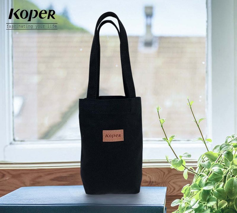 [Uneven Sail] Simple Textured Canvas Tote Bag - Classic Black (Made in Taiwan) - กระเป๋าถือ - ผ้าฝ้าย/ผ้าลินิน สีดำ