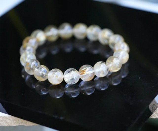 金針ゴールドルチルクォーツブレスレット 金針☆ゴールドルチルインクォーツ ブレスレットs1027 - ショップ