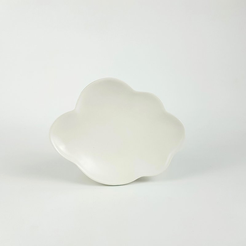 Cloud disk - จานเล็ก - เครื่องลายคราม ขาว