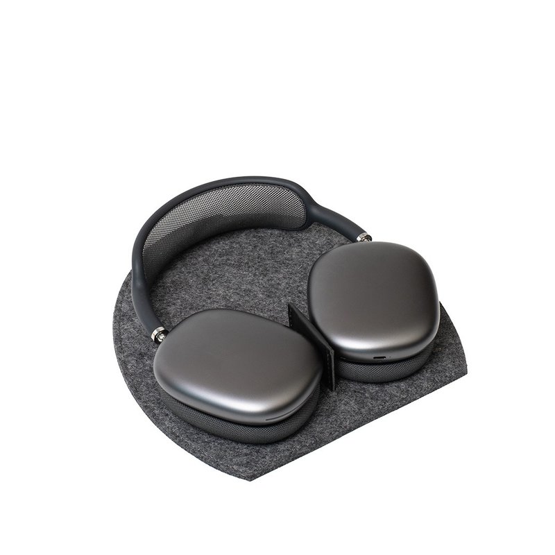 AirPods Max Rest Station 2.0 – Grey Merino Felt with Leather details - AirPods/耳機保護套 - 真皮 黑色