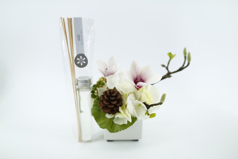 Decorated with artificial flowers - white basin pink magnolia fragrance Pieces - ตกแต่งต้นไม้ - วัสดุอื่นๆ สึชมพู