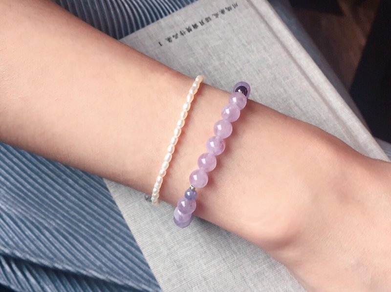 [Ofelia.] Natural Stone Series - Silver Natural Amethyst Lavender Amethyst x x Tanzanite Bracelet [J89-Carmen] Crystal / natural stone - Bracelets - Paper Purple