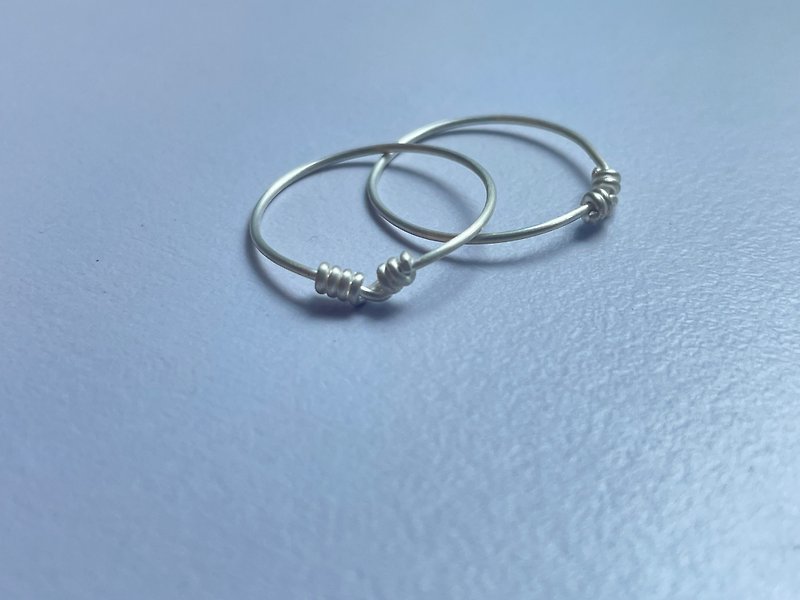 Linear thin ring-love shape - General Rings - Silver Silver