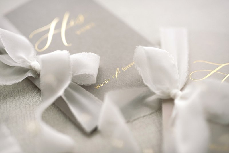 【Handmade Ribbon Wedding Vows Book】Flawless - การ์ดงานแต่ง - กระดาษ หลากหลายสี