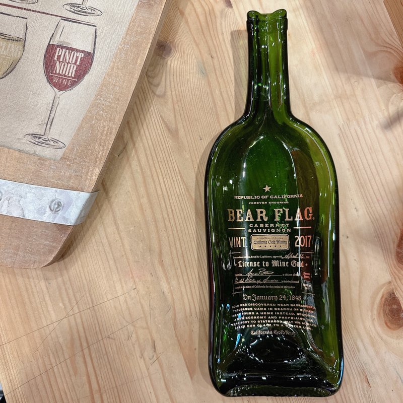 カリフォルニア ベア フラッグ カベルネ ベア フラッグ ワインボトル トレイ - 皿・プレート - ガラス 