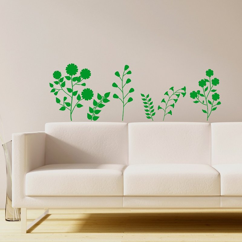 "Smart Design" creative seamless wall stickers8 colors of flowers and grass are available - Wall Décor - Paper Green