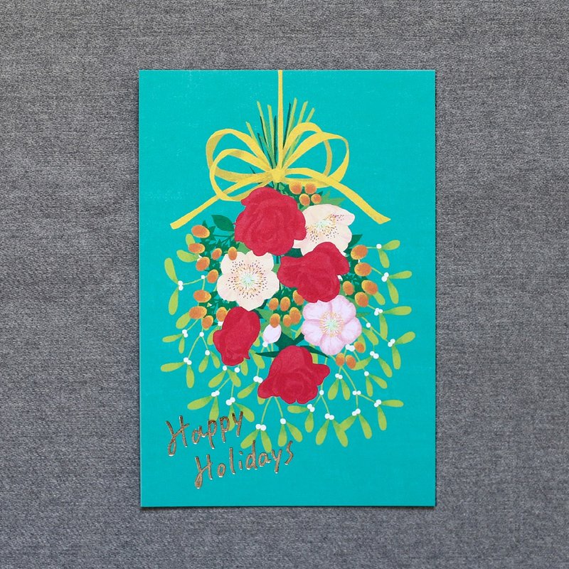 Happy Holiday Post Card / Turquoise - การ์ด/โปสการ์ด - กระดาษ สีเขียว