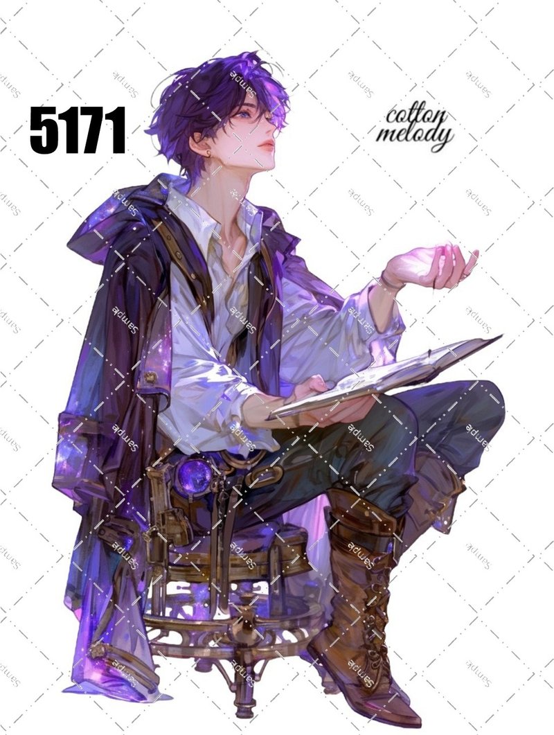 original sticker no.5171 人物ステッカー オリジナルステッカー オリジナル人物ステッカー 装飾ステッカー cotton melody - 貼紙 - 紙 