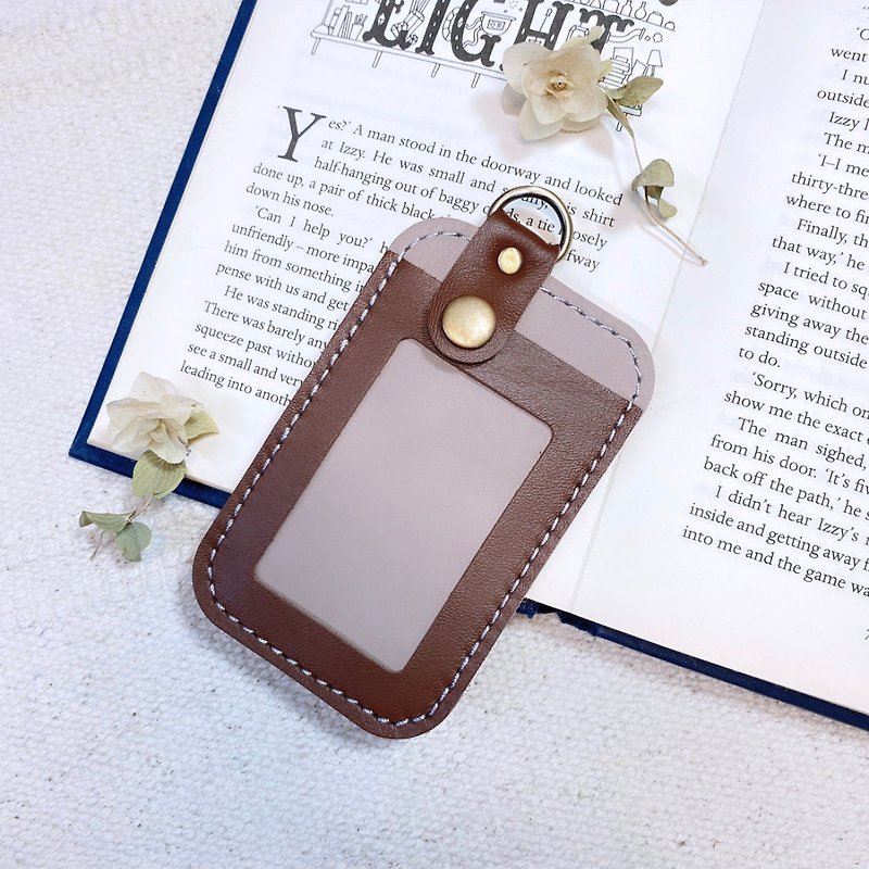 Simple Contrasting Color Not Lonely Card Holder-Leisure Card / Business Card / Card - ID & Badge Holders - Genuine Leather Brown