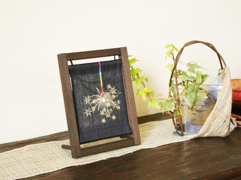京都手繪亞麻畫框-花火 - 擺飾/家飾品 - 棉．麻 
