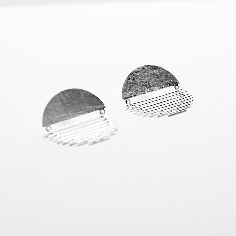 Shadows Collection Silver Ear-studs - ต่างหู - เงิน 