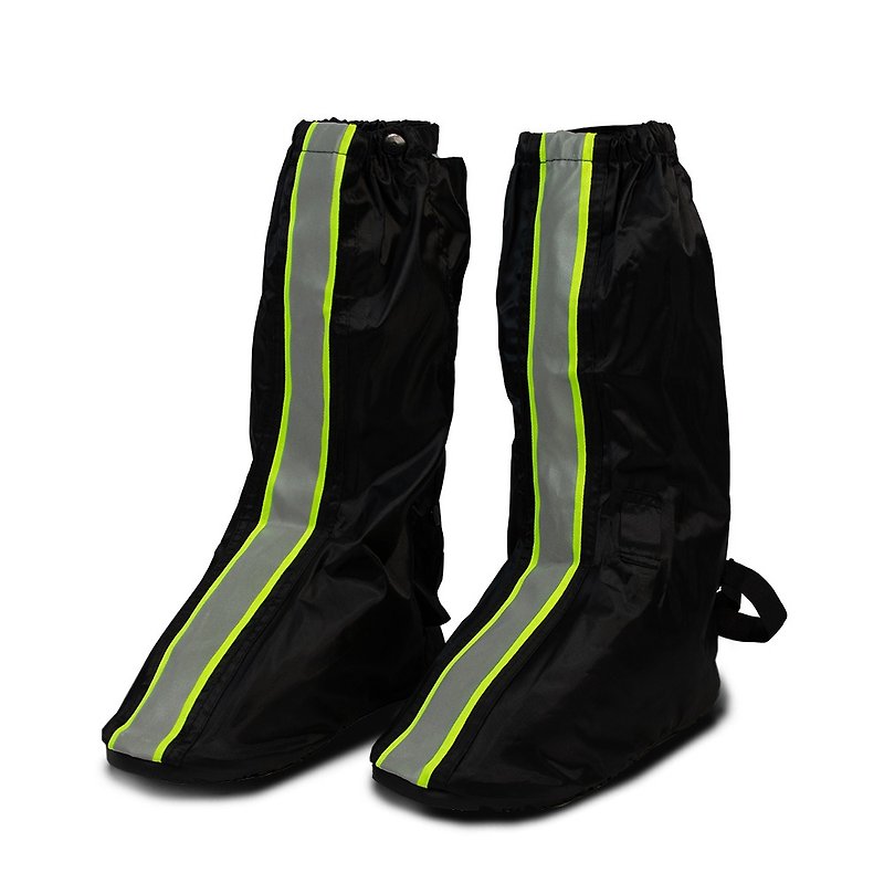 TDN加厚耐磨防水鞋套 吸盤式防滑反光厚底雨鞋套-銀黑色 - 雨傘/雨衣 - 防水材質 黑色