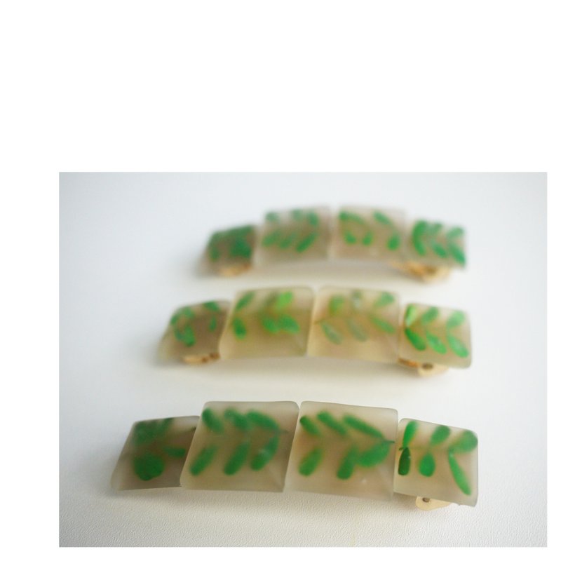 Frozen Leaves | Resin Hair Accessories | Spring Clips | hair clip - Hair Accessories - Other Materials Green