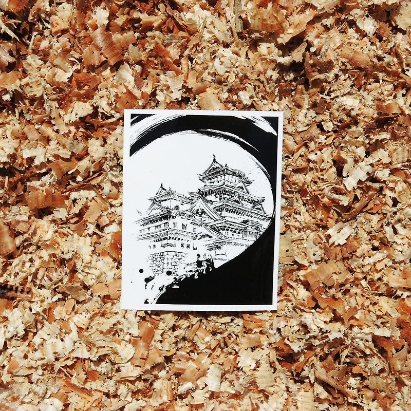 Stickers - Himeji Castle - White Background - Stickers - Paper White