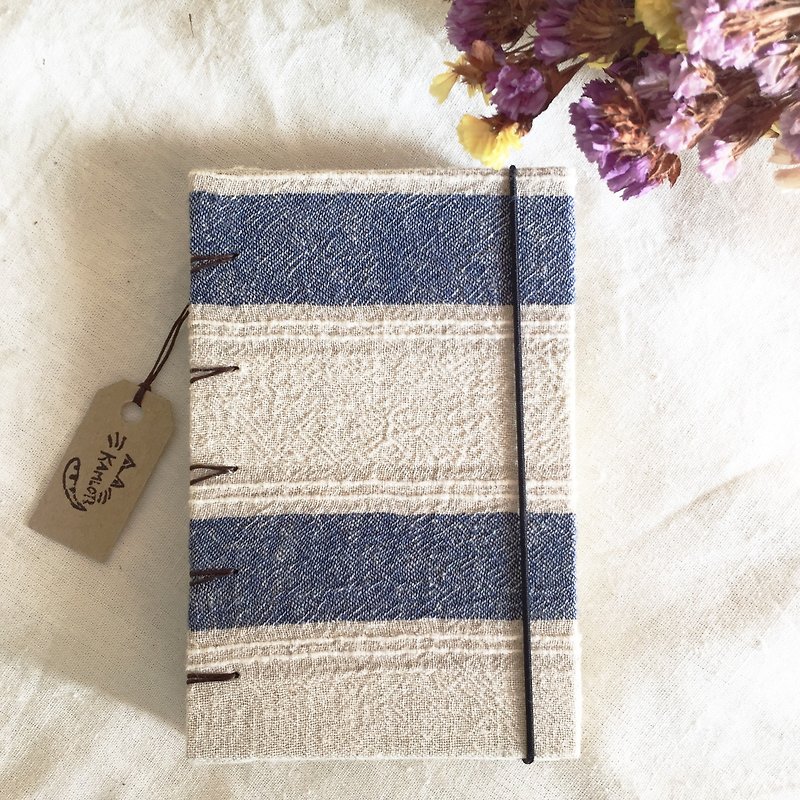 Notebook Handmadenotebook Diary Mininotebook - Notebooks & Journals - Cotton & Hemp Blue
