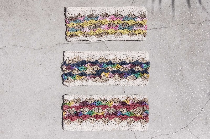 Hand cotton Linen weave braided headband hair accessories colorful hair hooked knitting rainbow gradient ribbon - colorful color - เครื่องประดับผม - ผ้าฝ้าย/ผ้าลินิน หลากหลายสี
