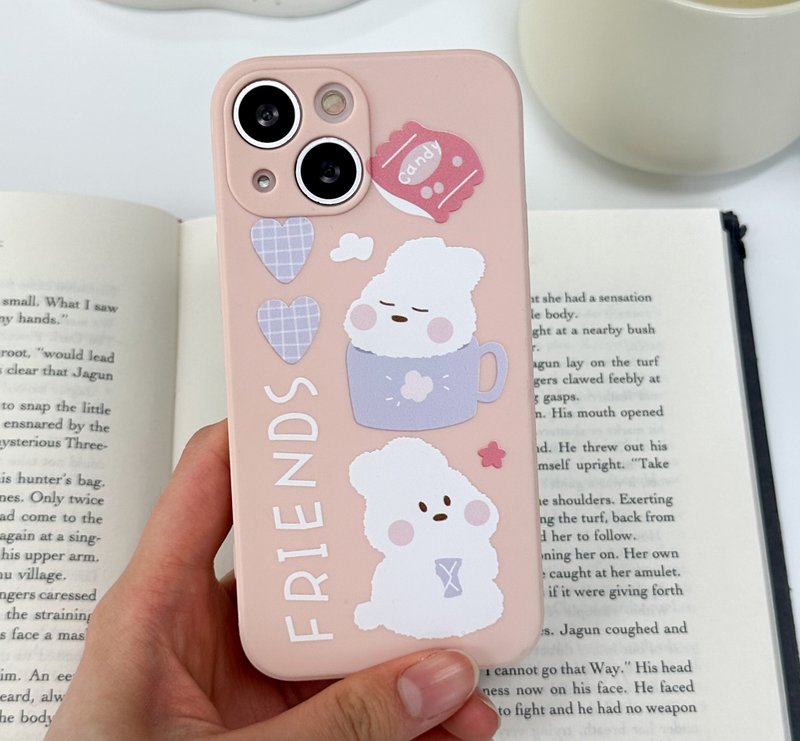 A mug rabbit Mobile phone case Silicone Protective Case - เคส/ซองมือถือ - ซิลิคอน สึชมพู