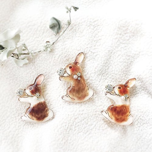 Little brilliant days Tea and Fruit Rabbit brooch うさぎブローチ クリスマス 秋冬動物