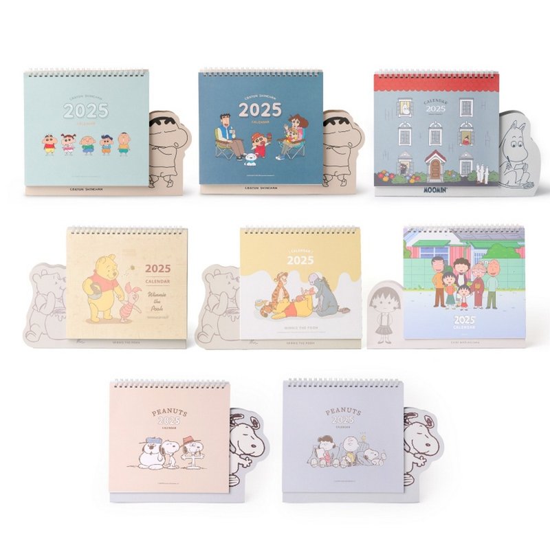 2025 Desk Calendar - Genuine Authorized Handbook Diary Calendar Triangular Desk Calendar Crayon Shin-chan Snoopy - ปฏิทิน - กระดาษ หลากหลายสี