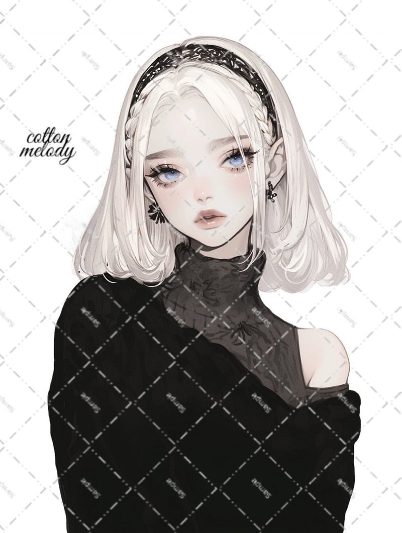 original sticker no.6396 人物ステッカー オリジナルステッカー 人物ステッカー 女の子ステッカー オリジナル人物ステッカー - 貼紙 - 紙 