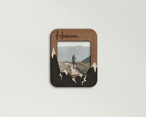 Mr.Carpenter Store Personalized 10x10 cm photo frame decorated with mountains Mini custom frame