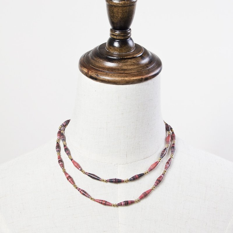 Red dress and gentleman necklace - Necklaces - Paper Red