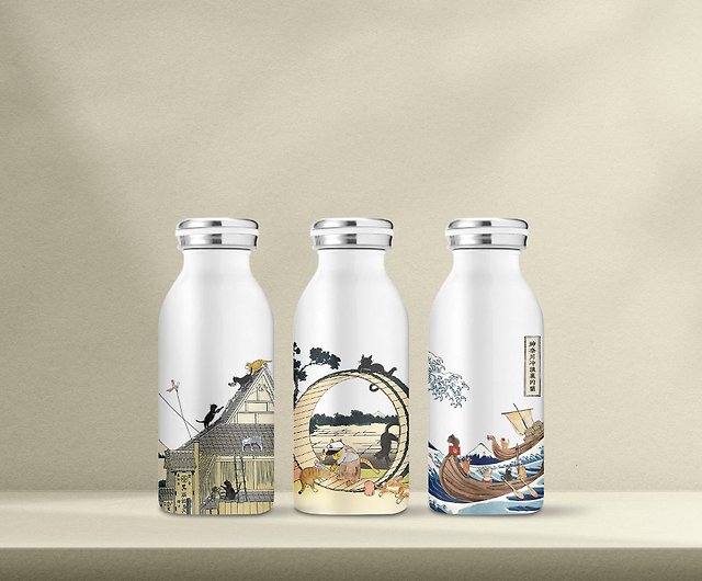 Cat Ukiyo-Milk Jar Thermos - Shop kantan-tw Vacuum Flasks - Pinkoi