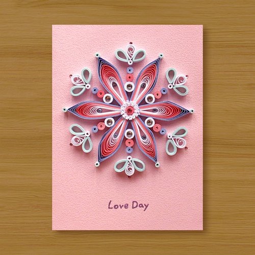 Dino 小恐龍 手工捲紙卡片 花戀曼陀羅 Love Day - 情人卡